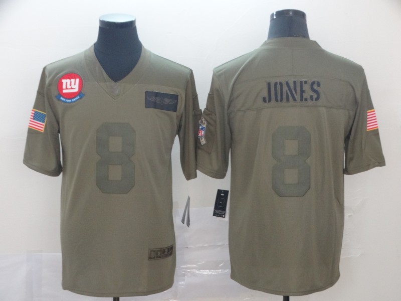 Men's New York Giants Daniel Jones #8 Brown Jersey